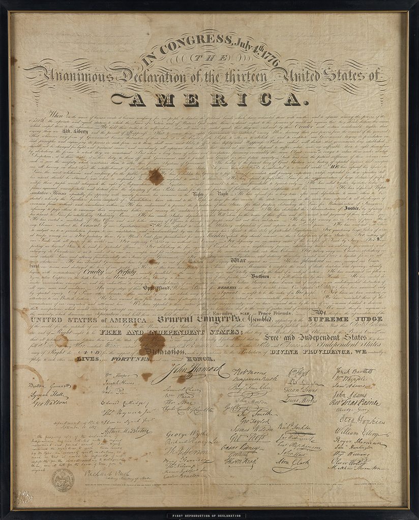 Declaration Of Independence Original Text Original Copy Of 