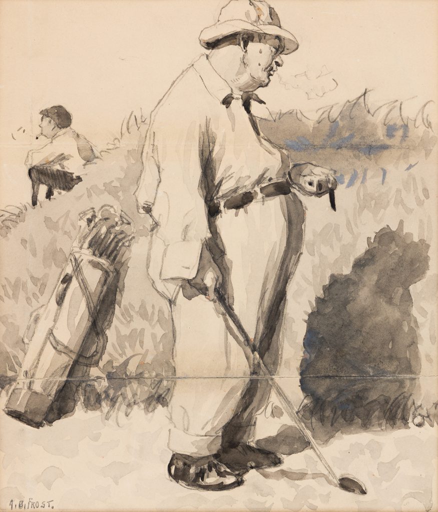 Arthur-Burdett-Frost-Golfer-Smoking-study-for-Colliers-1919 - Swann ...