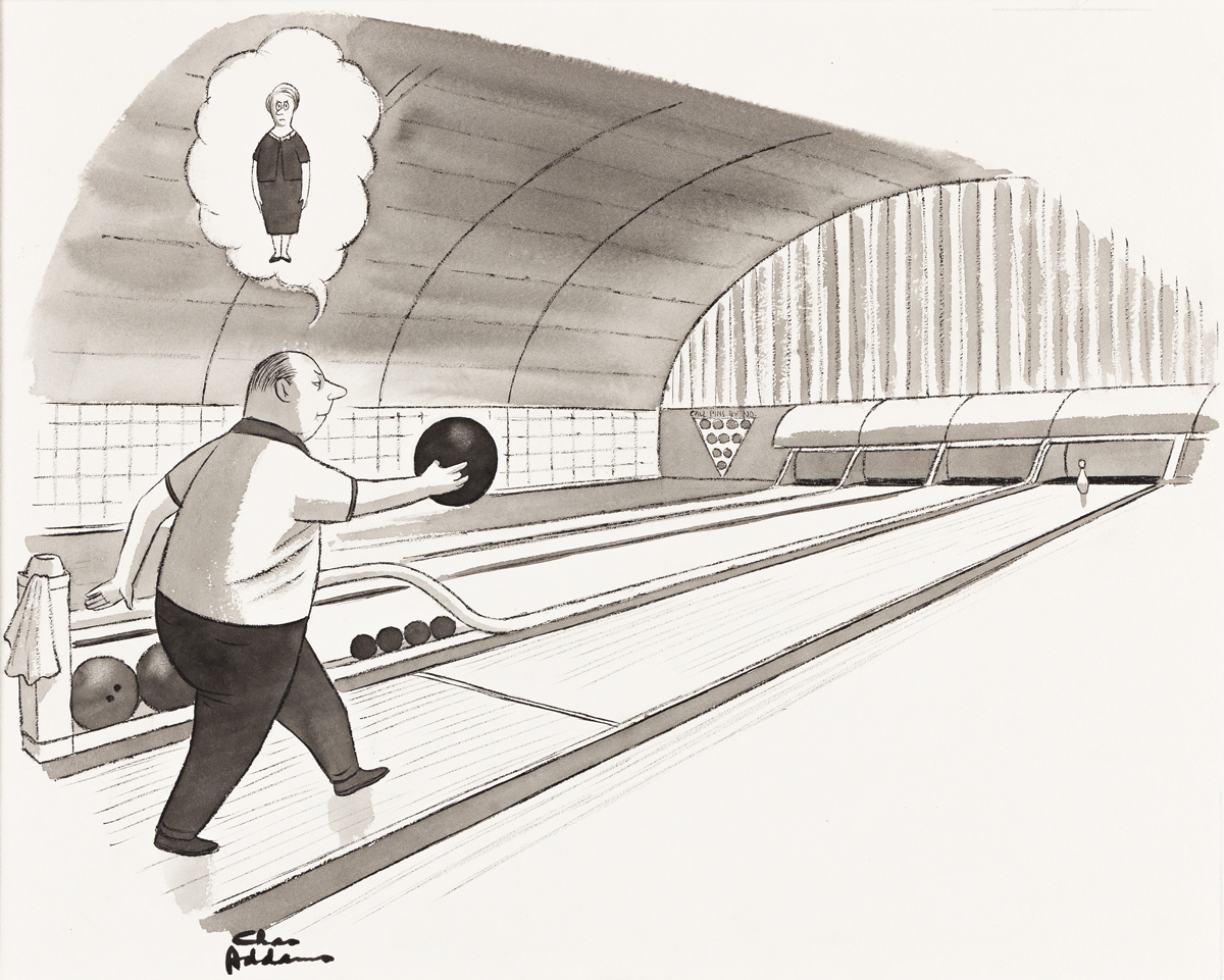 charles-addams-new-yorker-bowling - Swann Galleries News