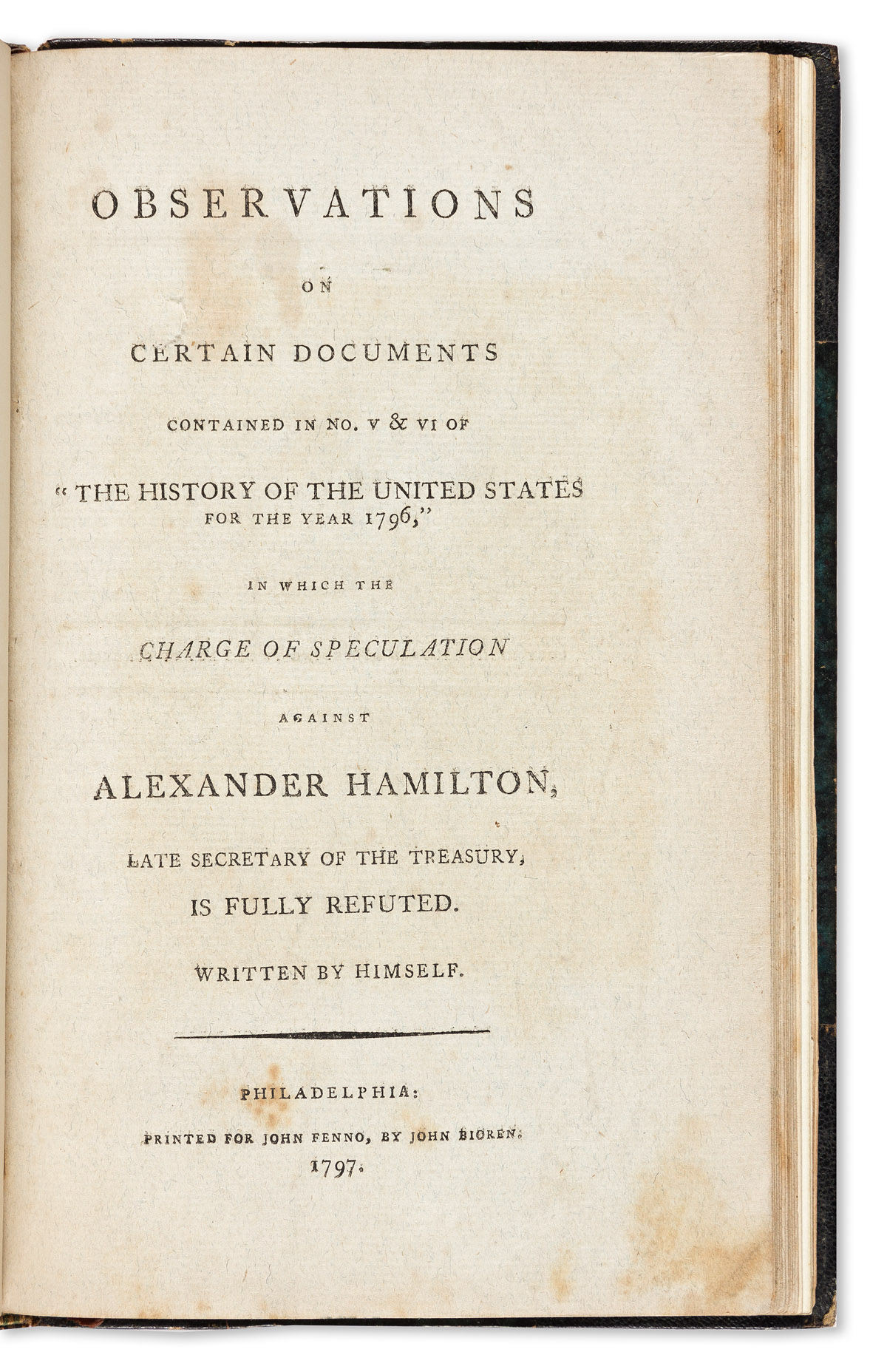 Alexander-Hamilton-Obsercations-1797 - Swann Galleries News