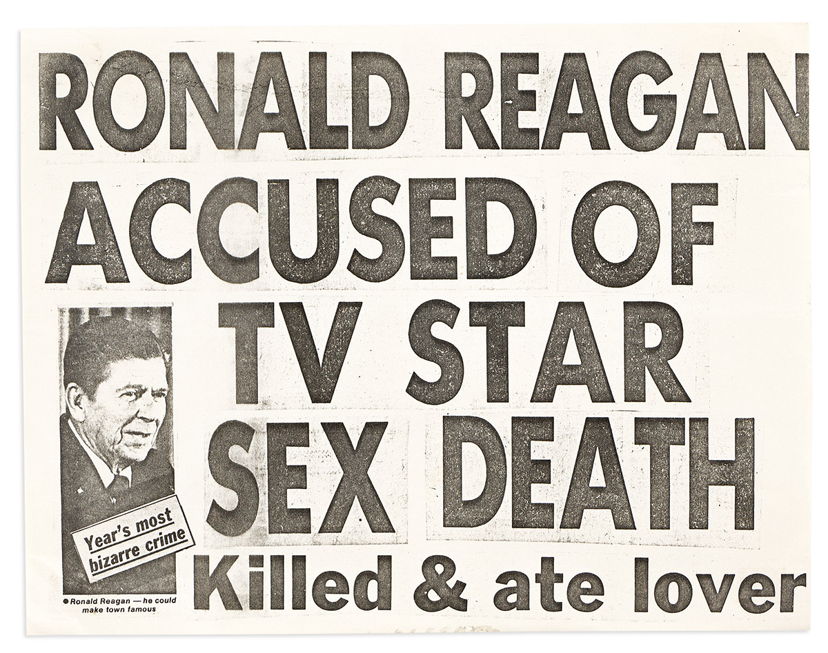 Keith-Haring-Ronald-Reagan-Accused-of-TV-Star-Sex-Death-1980 - Swann  Galleries News